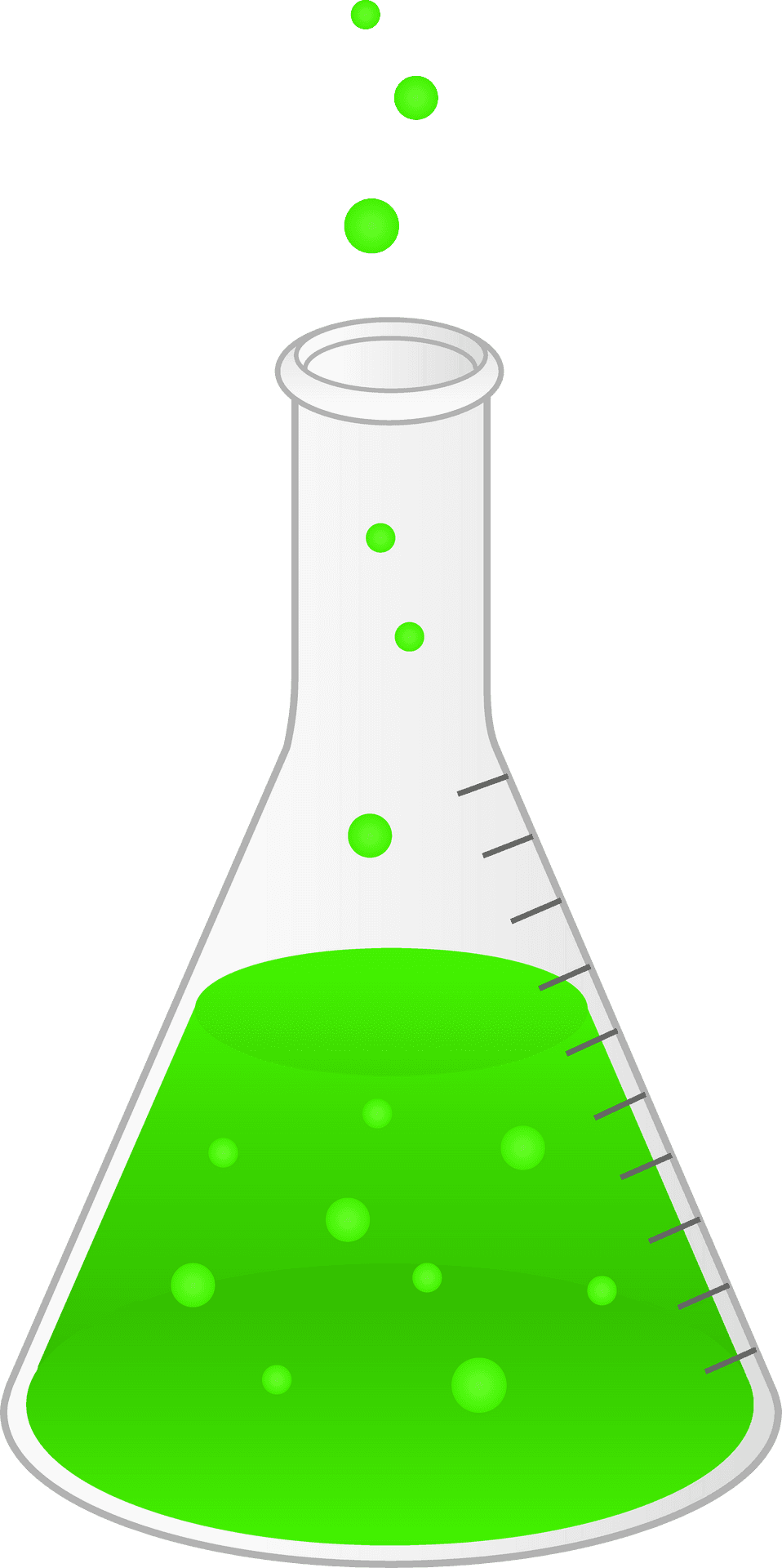 Bubbling Green Liquidin Erlenmeyer Flask PNG