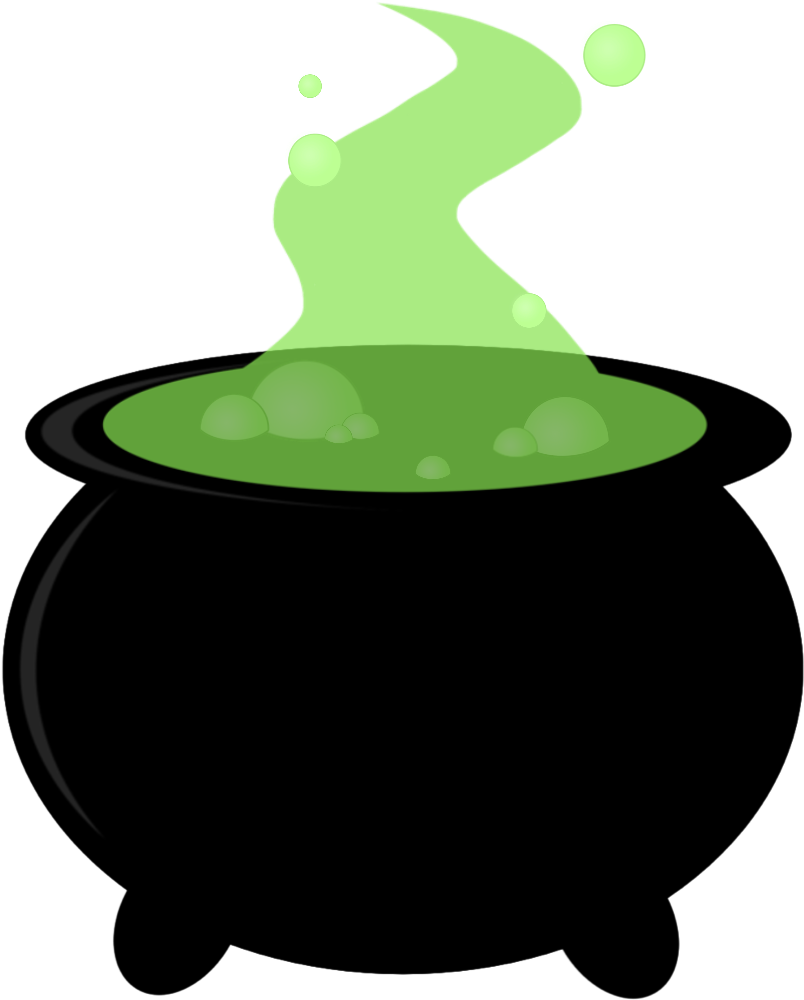 Bubbling Green Potion Cauldron PNG
