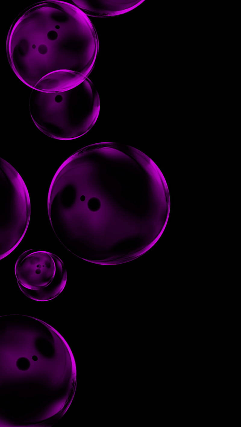 Bubbly Black And Purple Phone Wallpaper