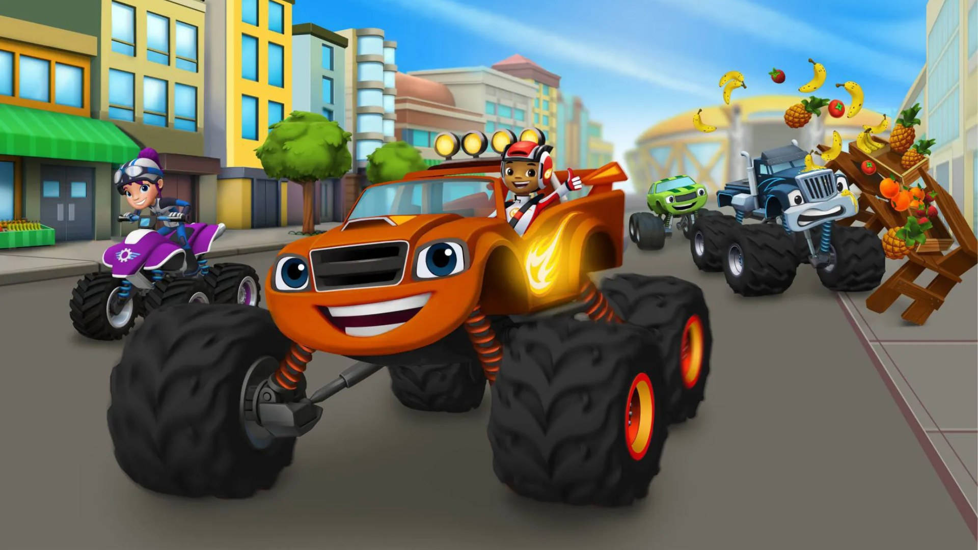 Download Bubbly Blaze And The Monster Machines Wallpaper 