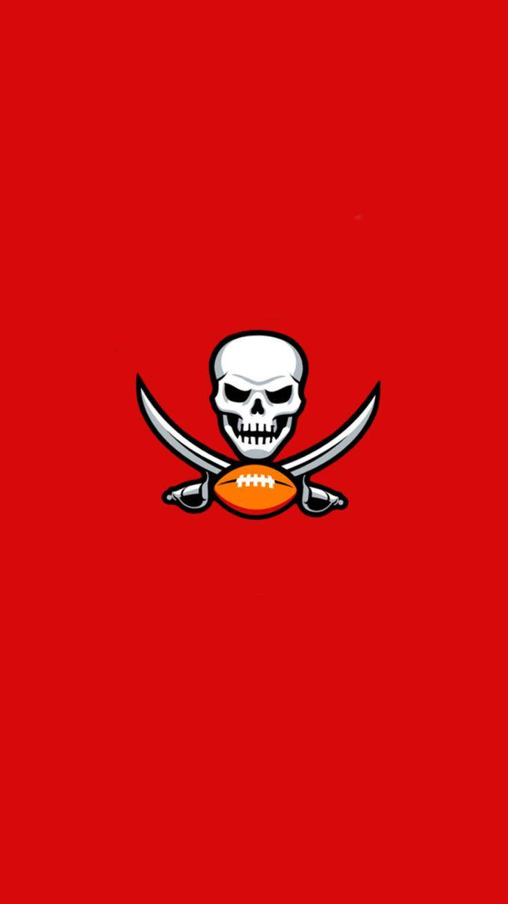 Caption: "Proud Buccaneer's Symbol - The Jolly Roger in Bright Red" Wallpaper