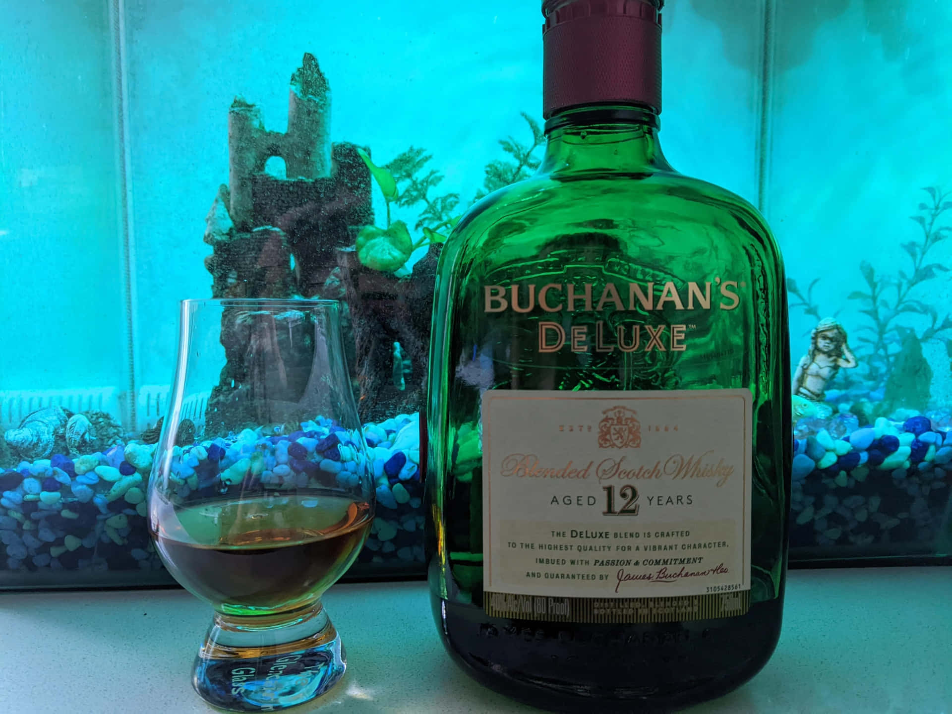 Buchanan's Deluxe Whiskey In Glass Wallpaper