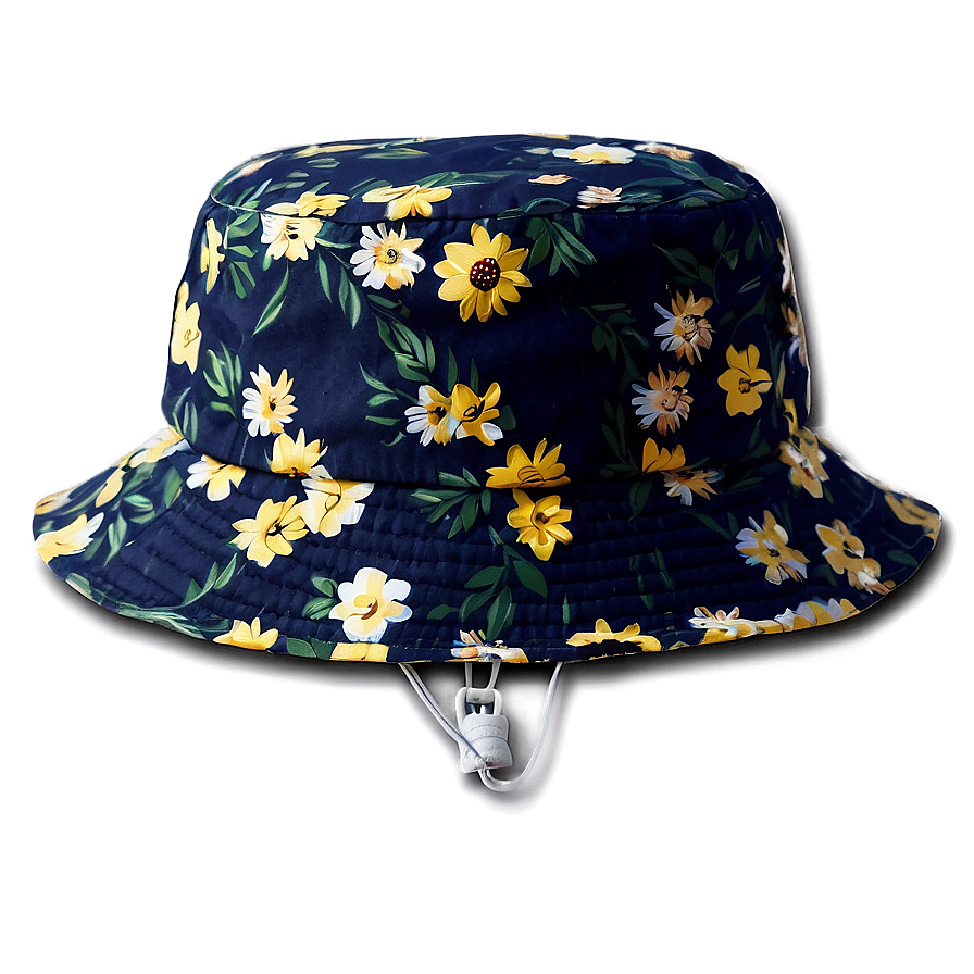 Bucket Hat With Flowers Png Qpu PNG