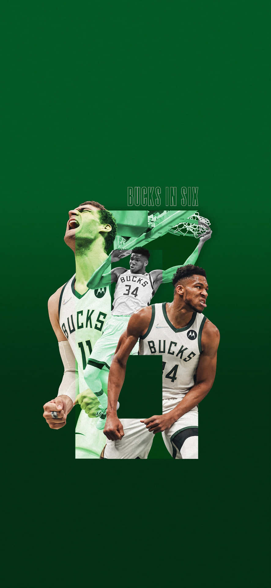 A Green Background With Two Basketball Players Wallpaper