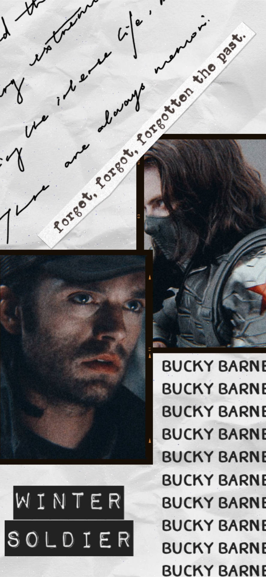 Bucky Barnes: Glaseret overflade med kulfibre. Wallpaper