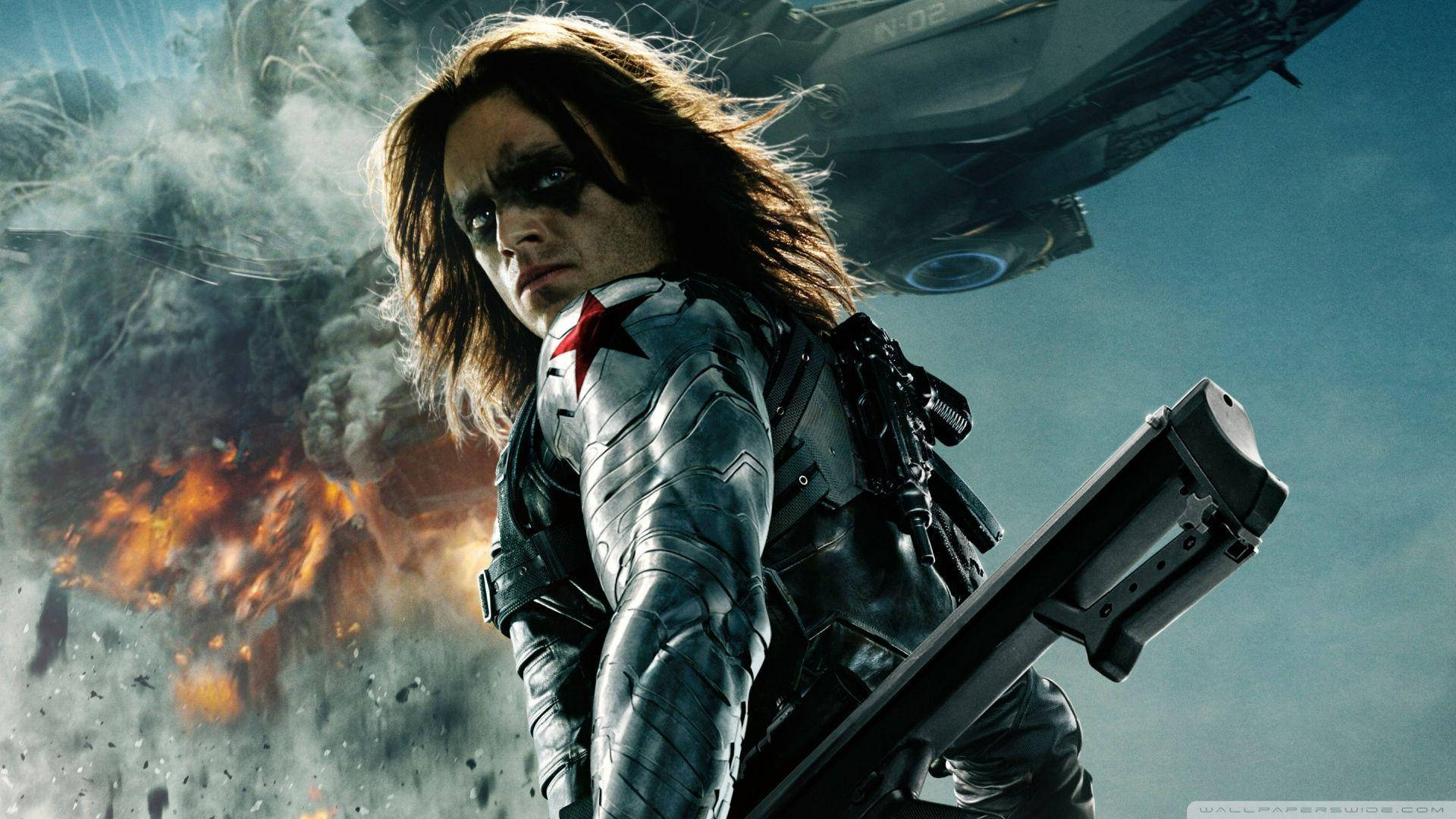 Bucky Barnes, known by his Winter Soldier identity, stares off into the horizon. Wallpaper