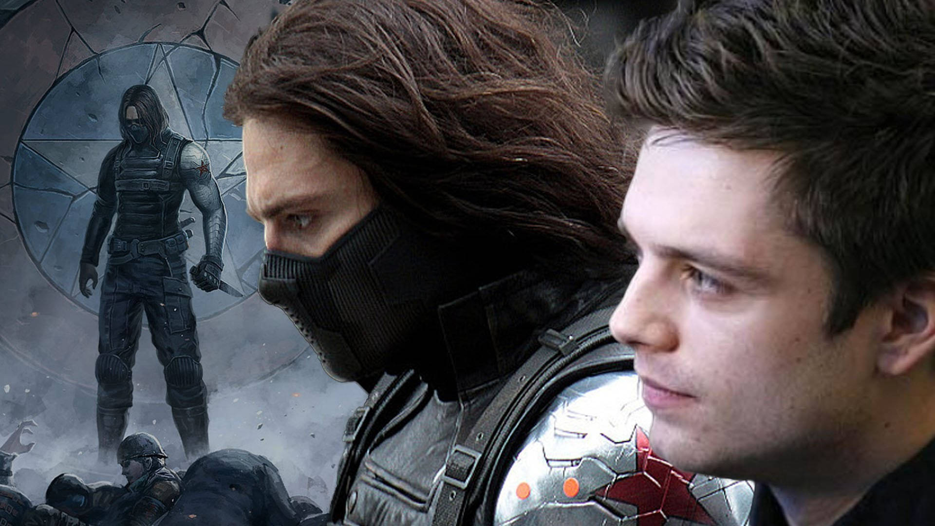 Bucky Barnes With Different Haircuts Wallpaper
