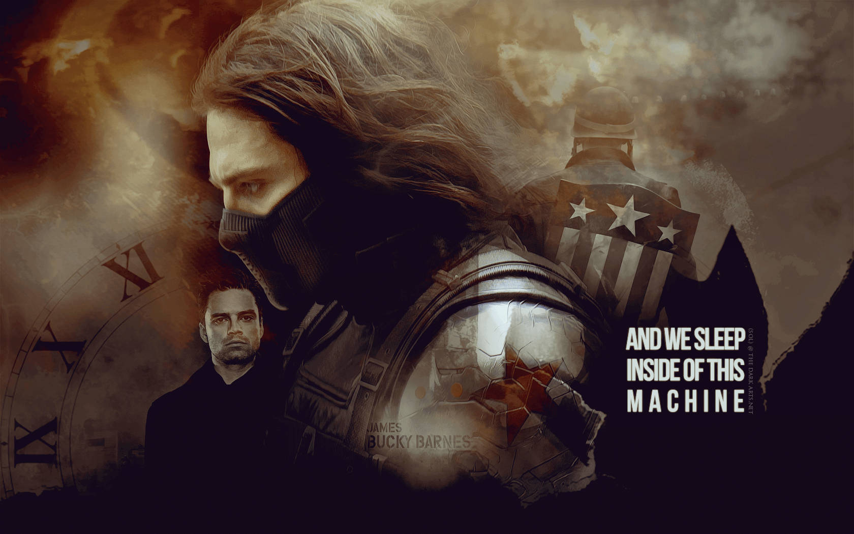 Bucky Barnes With A Quote Wallpaper