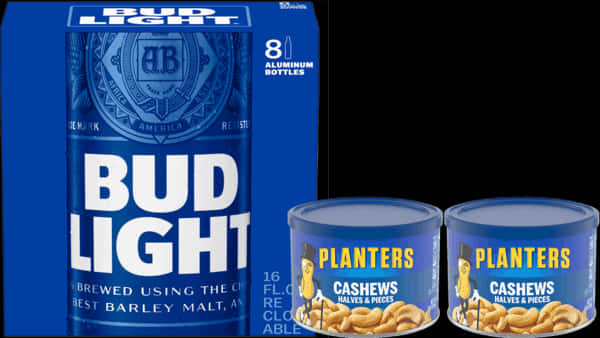 Bud Light Beerand Planters Cashews Packaging PNG