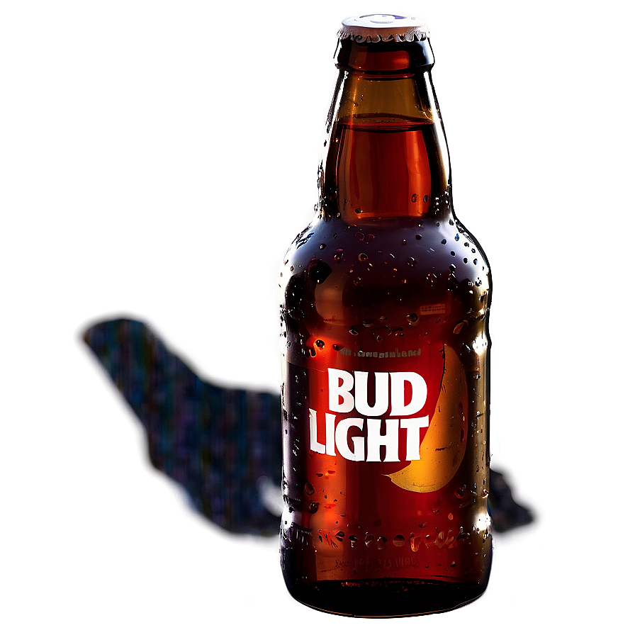 Bud Light Bottle With Shadow Png 06272024 PNG