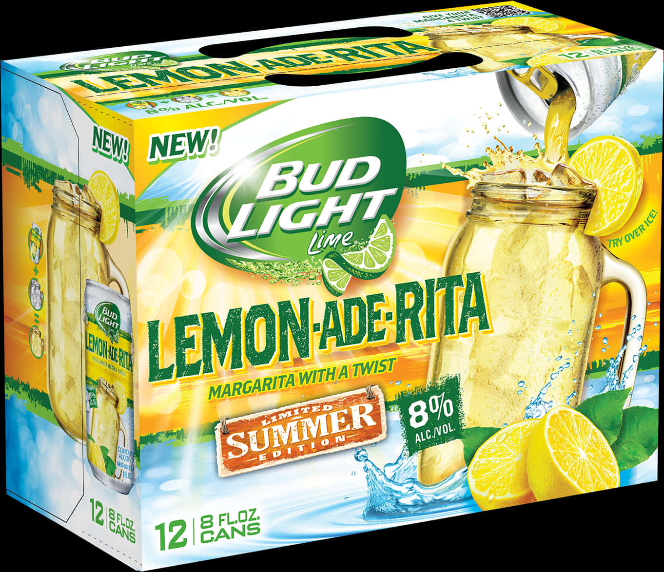 Bud Light Lemon Ade Rita Summer Edition Packaging PNG