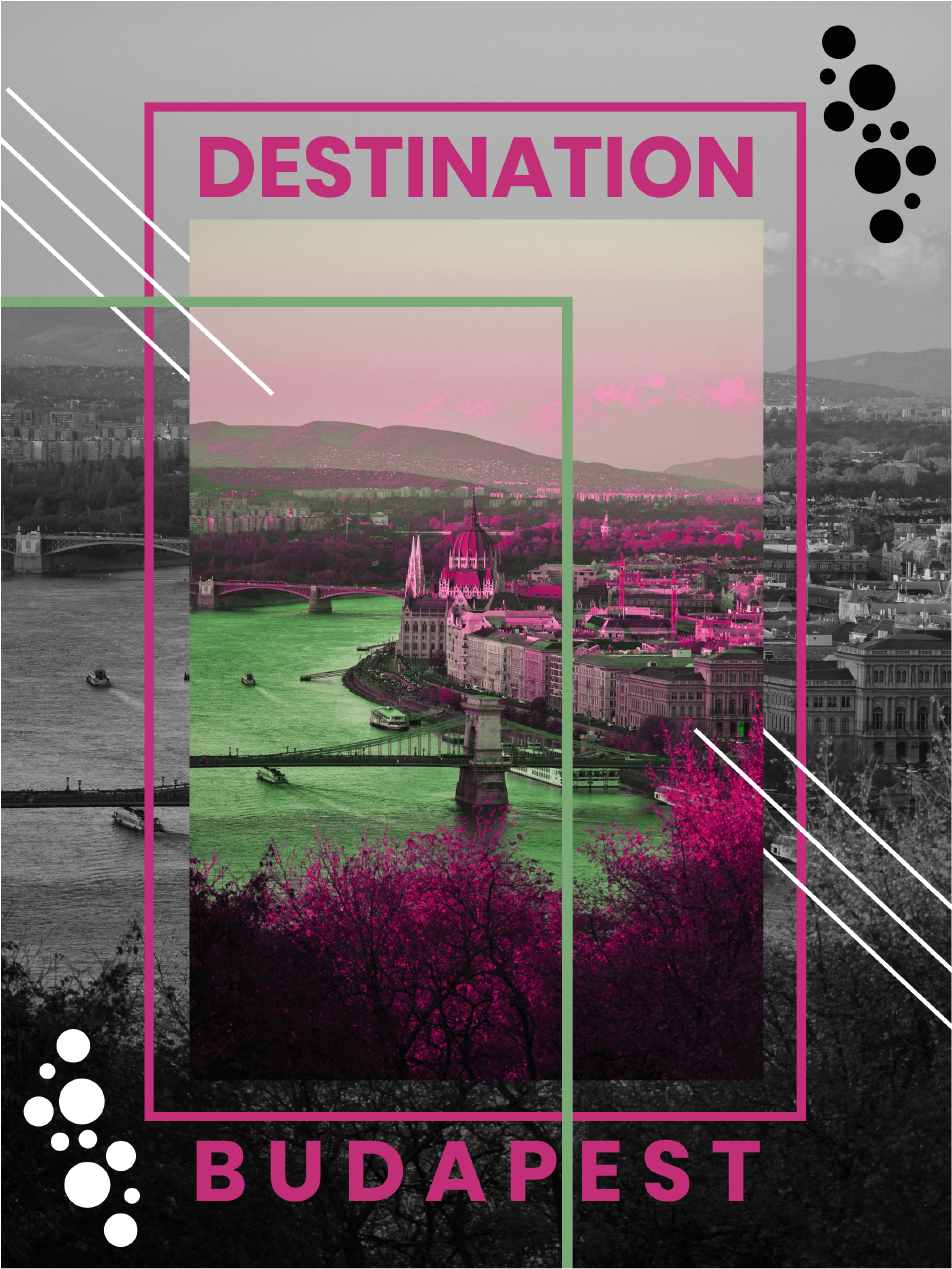Budapest Destination Poster PNG