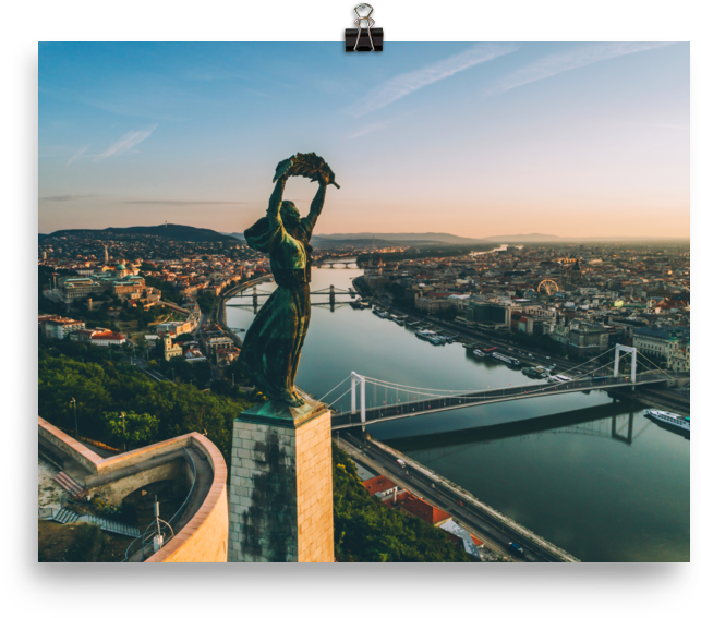 Budapest Liberty Statue Sunrise PNG