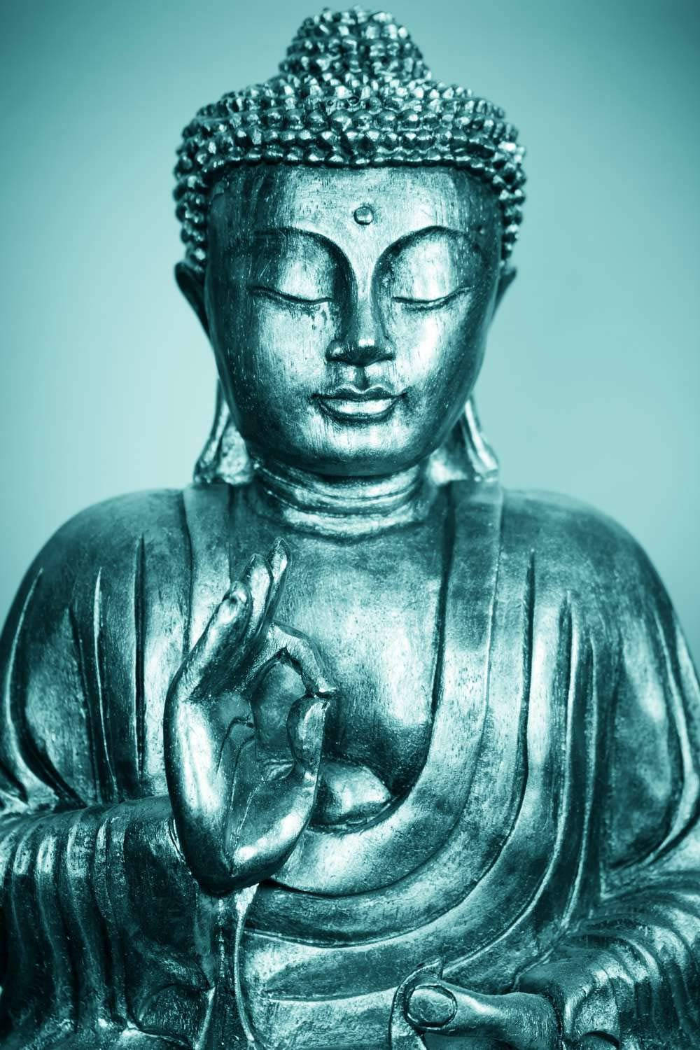 Buddha 3d Metallic Blue Statue