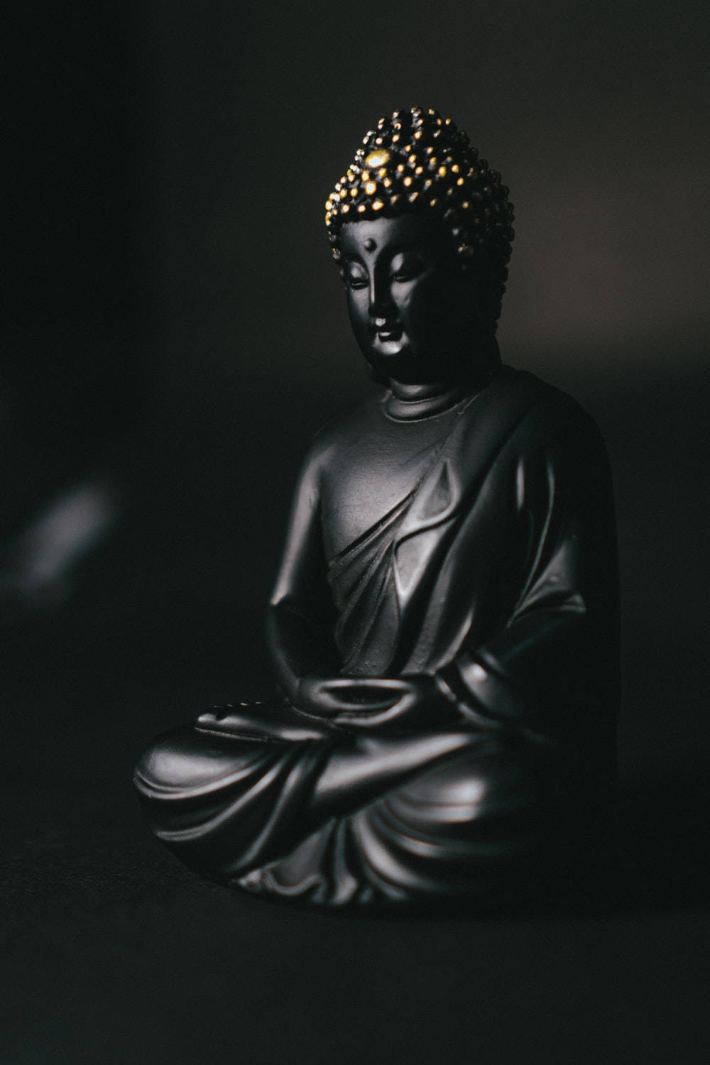 Buddha 3d Smooth Black Statue