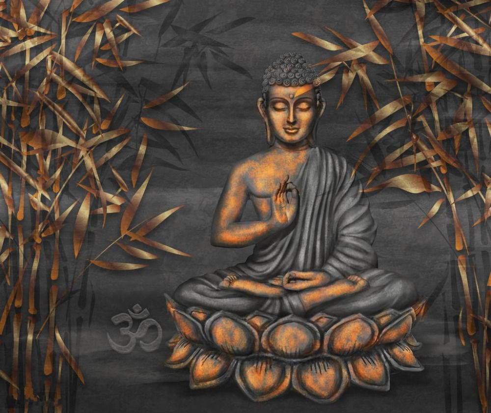 Buddha 3d With Bamboo Trees