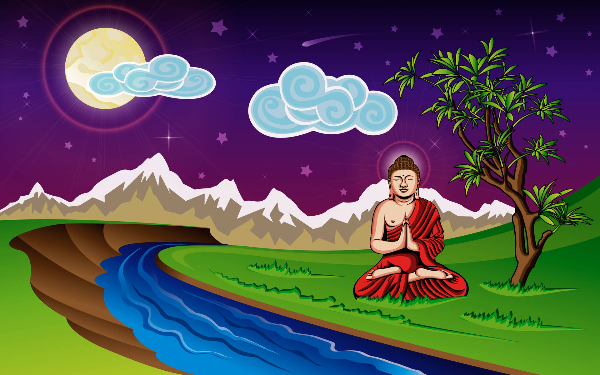 Buddha Desktop Nature Artwork Wallpaper