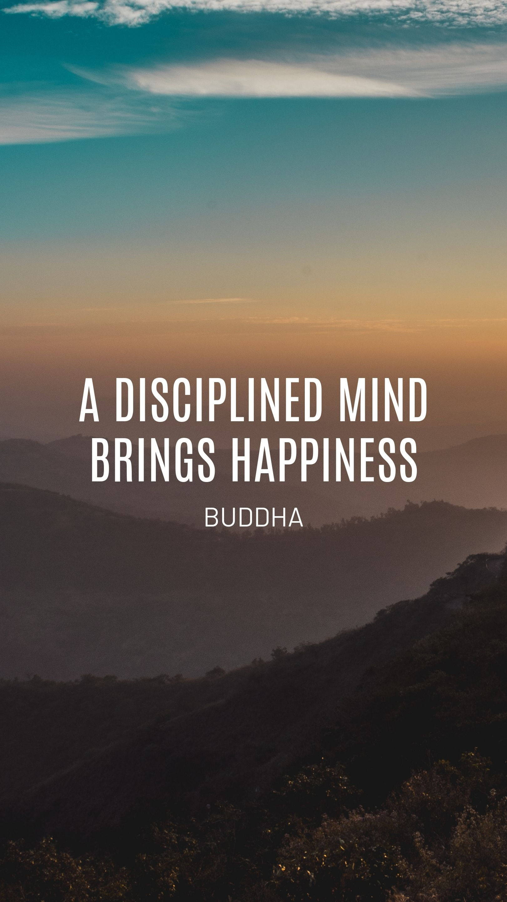 Buddha Quotes Disciplined Mind Wallpaper
