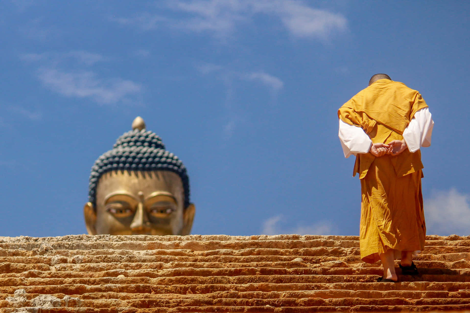 Buddhatemplets Trappa Bild.