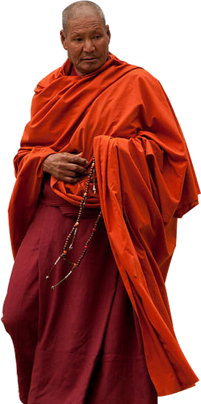 Buddhist_ Monk_in_ Traditional_ Robes PNG