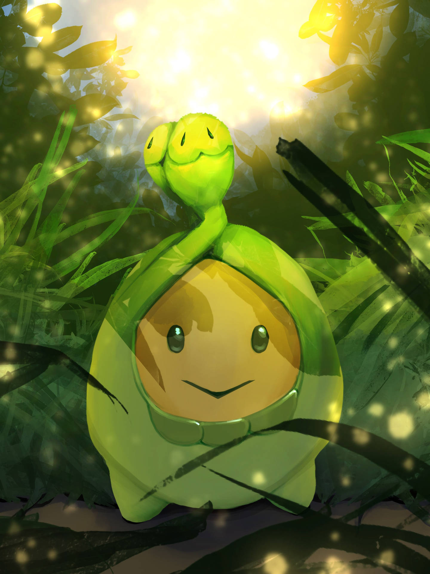 Budew In The Middle Of Tall Grass Wallpaper
