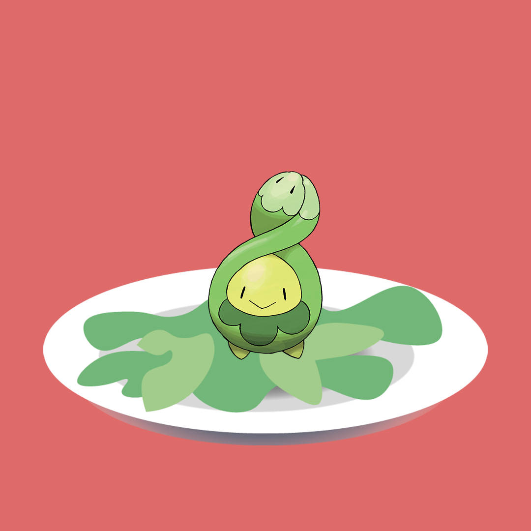 Budew On Plate With Leaves Wallpaper