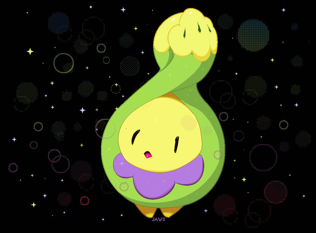 Budew With Pastel Circle Shapes Wallpaper