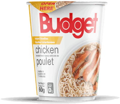 Budget Instant Noodles Chicken Flavor Packaging PNG