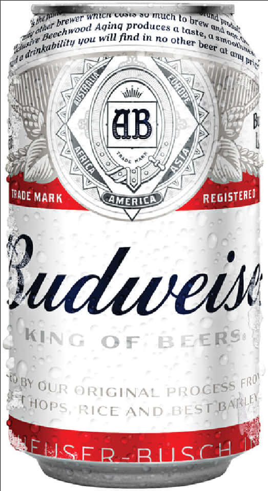 Budweiser Beer Can Closeup PNG