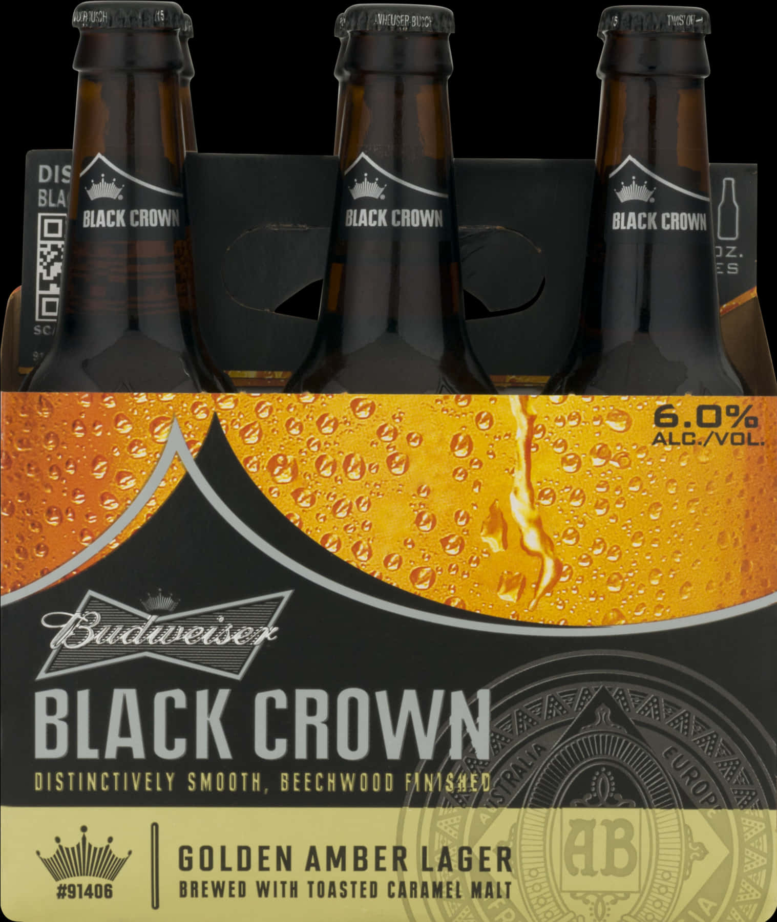 Budweiser Black Crown Beer Bottles PNG