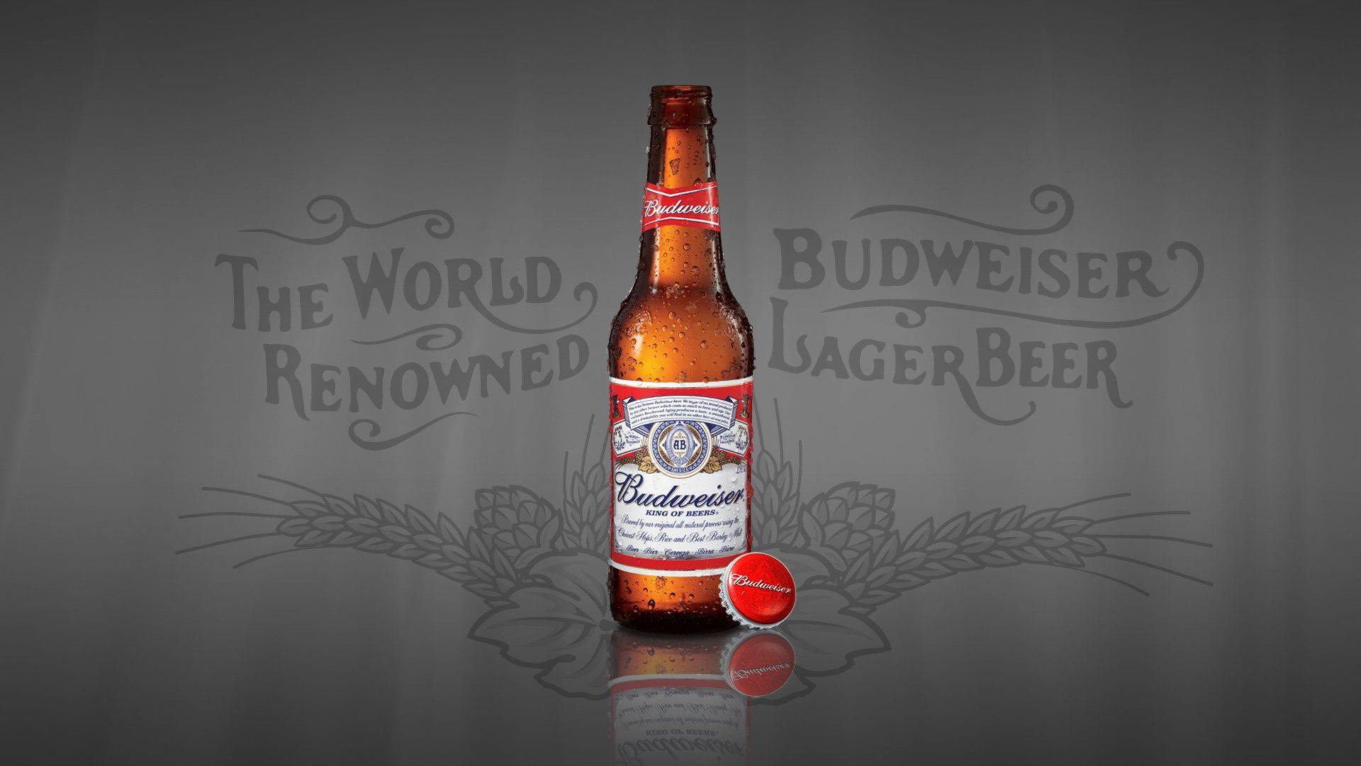 Exhibiciónde Cerveza Embotellada Budweiser Fondo de pantalla