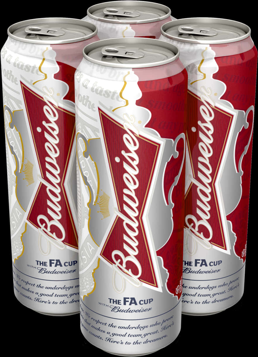 Budweiser F A Cup Commemorative Cans PNG