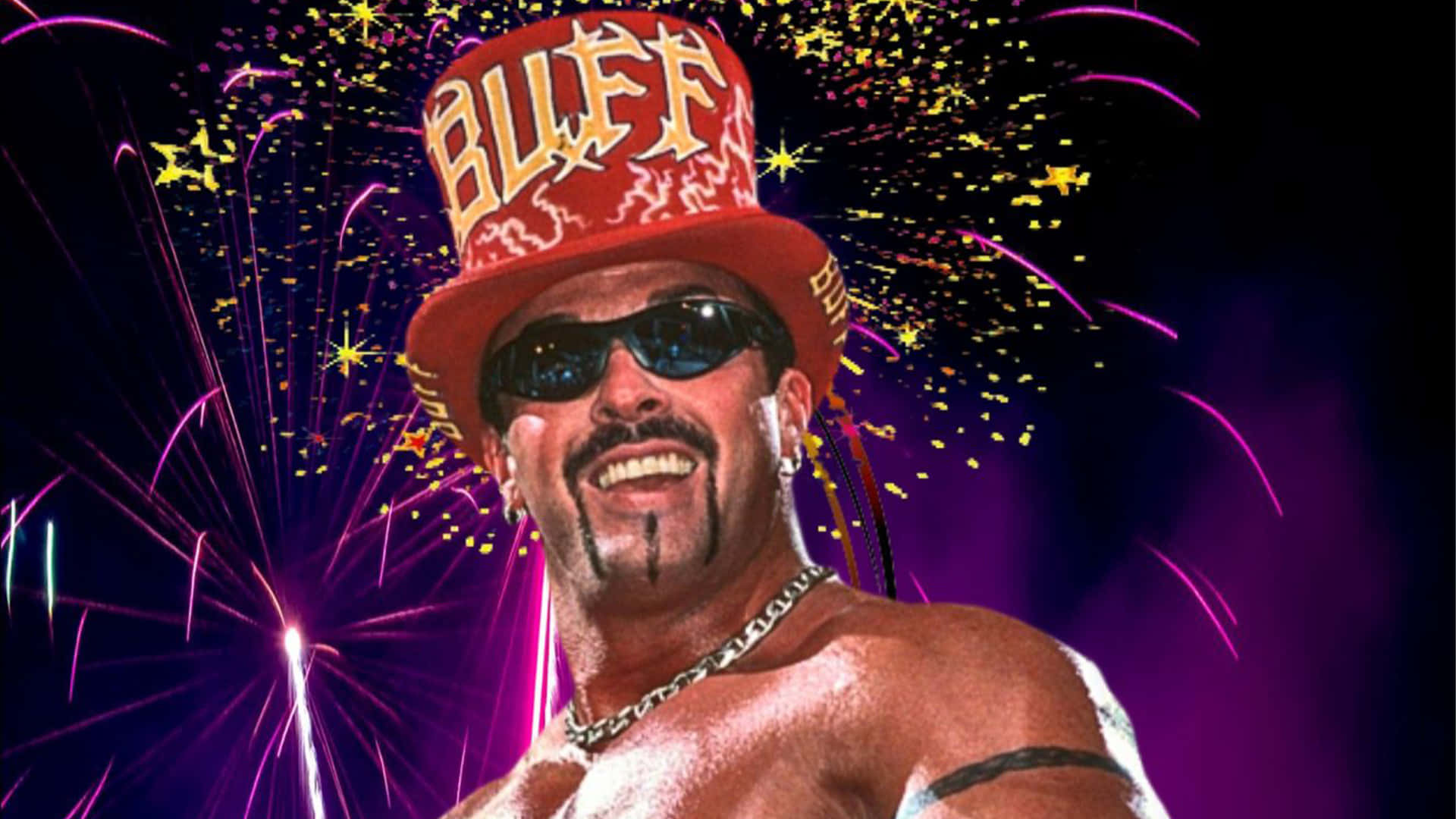 Buff Bagwell Wrestler Fireworks Digital Photo Edit Wallpaper