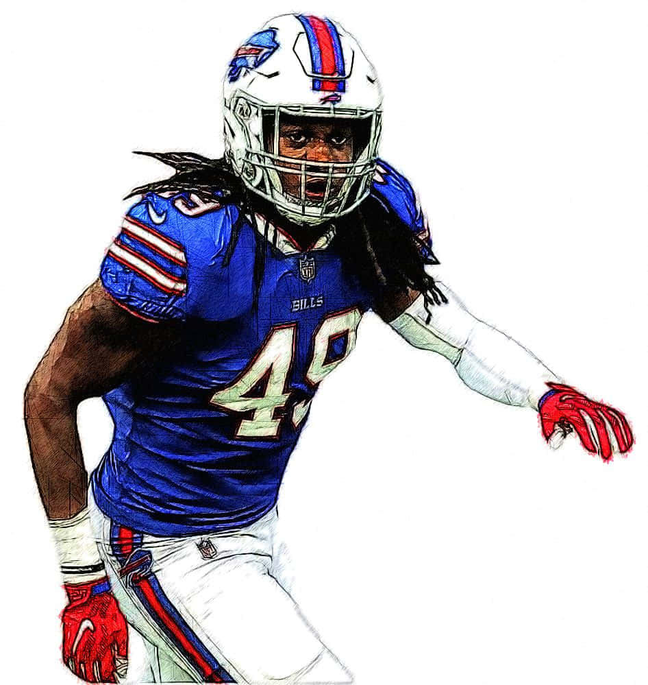 Buffalo Bills Linebacker Artistic Render Wallpaper