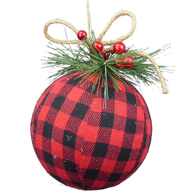Buffalo Plaid Christmas Ornament PNG