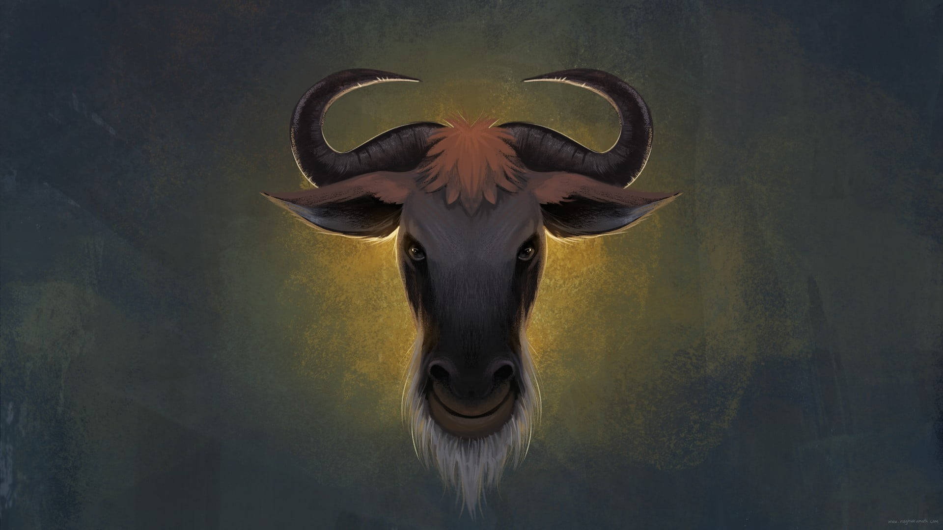 Buffalo's Head Digital Art Wallpaper