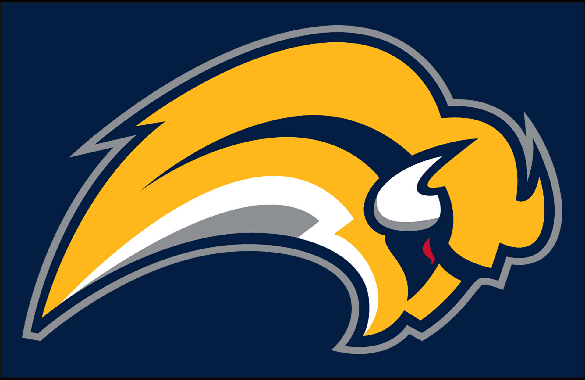 Buffalo Sabres Bison Head Logo- Blue/Yellow - Buffalo Sabres