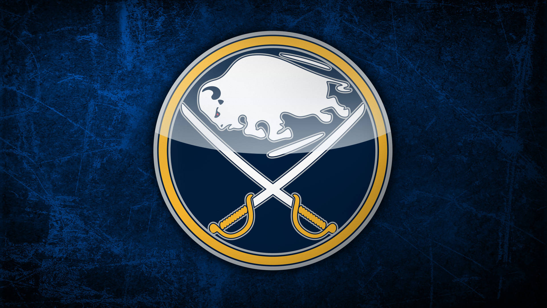 Buffalo Sabres' Emblem on Dark Blue Background Wallpaper