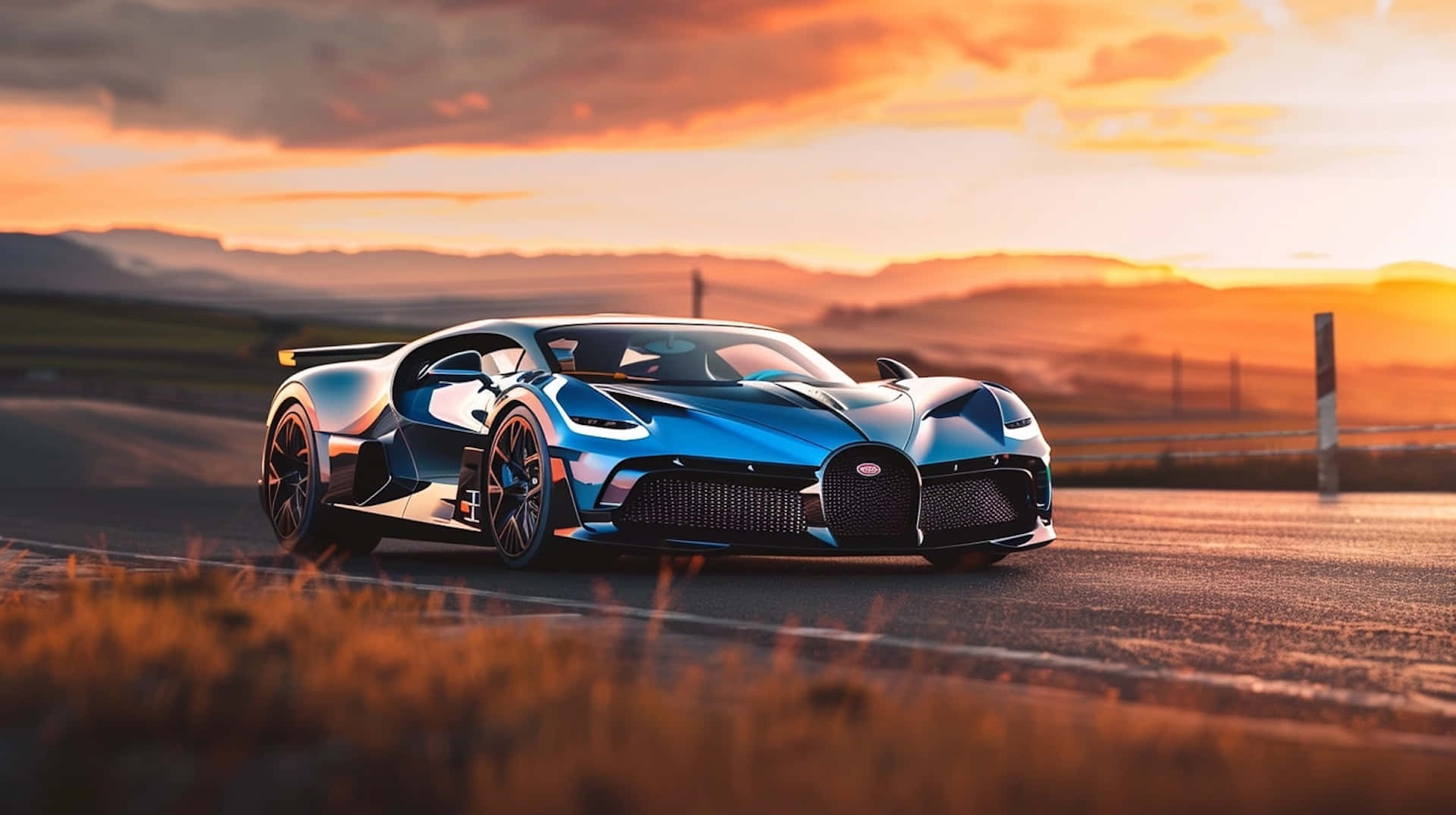 Bugatti Bolide At Sunset Wallpaper