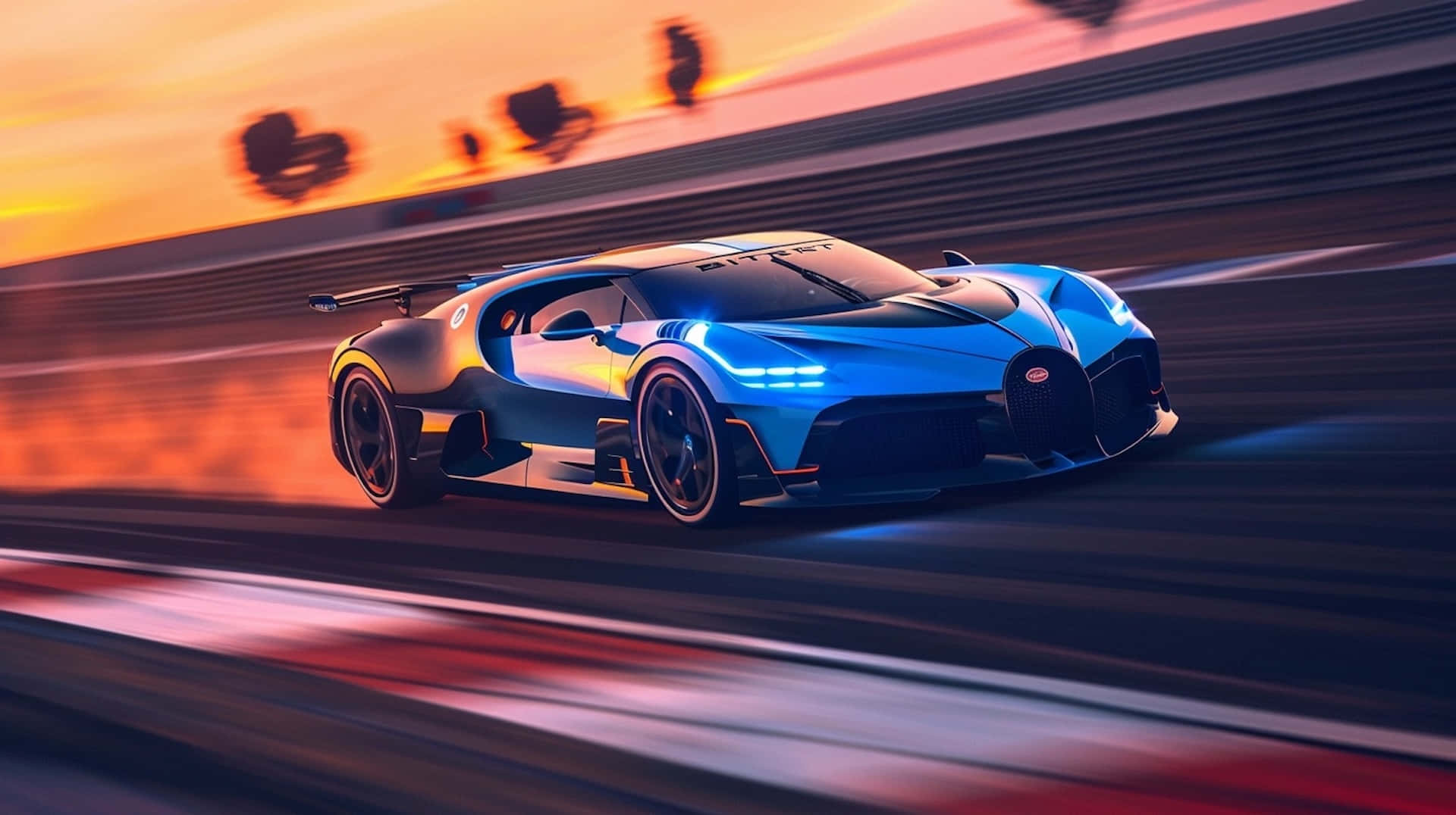 Bugatti Bolide Speed Blur Track Wallpaper