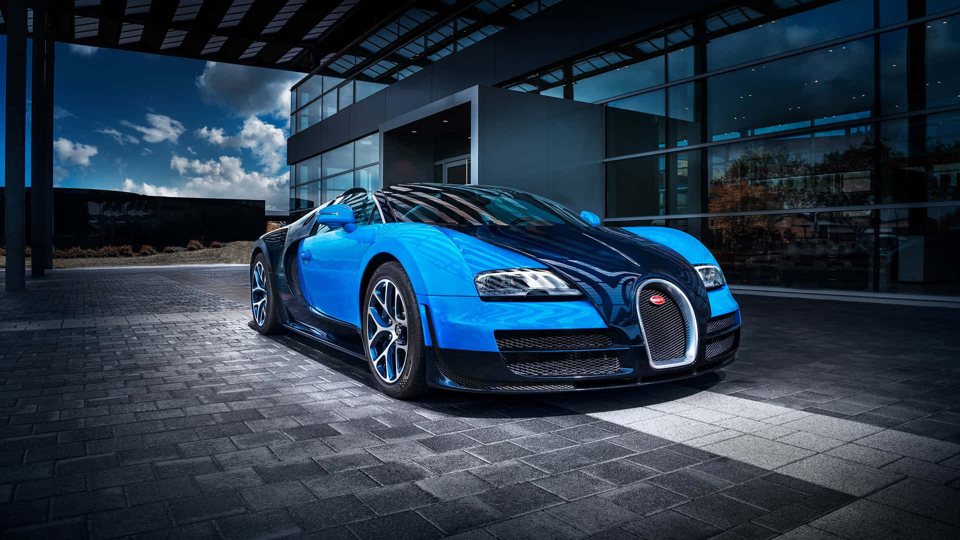 Auffälligesschwarzes Bugatti-auto Wallpaper