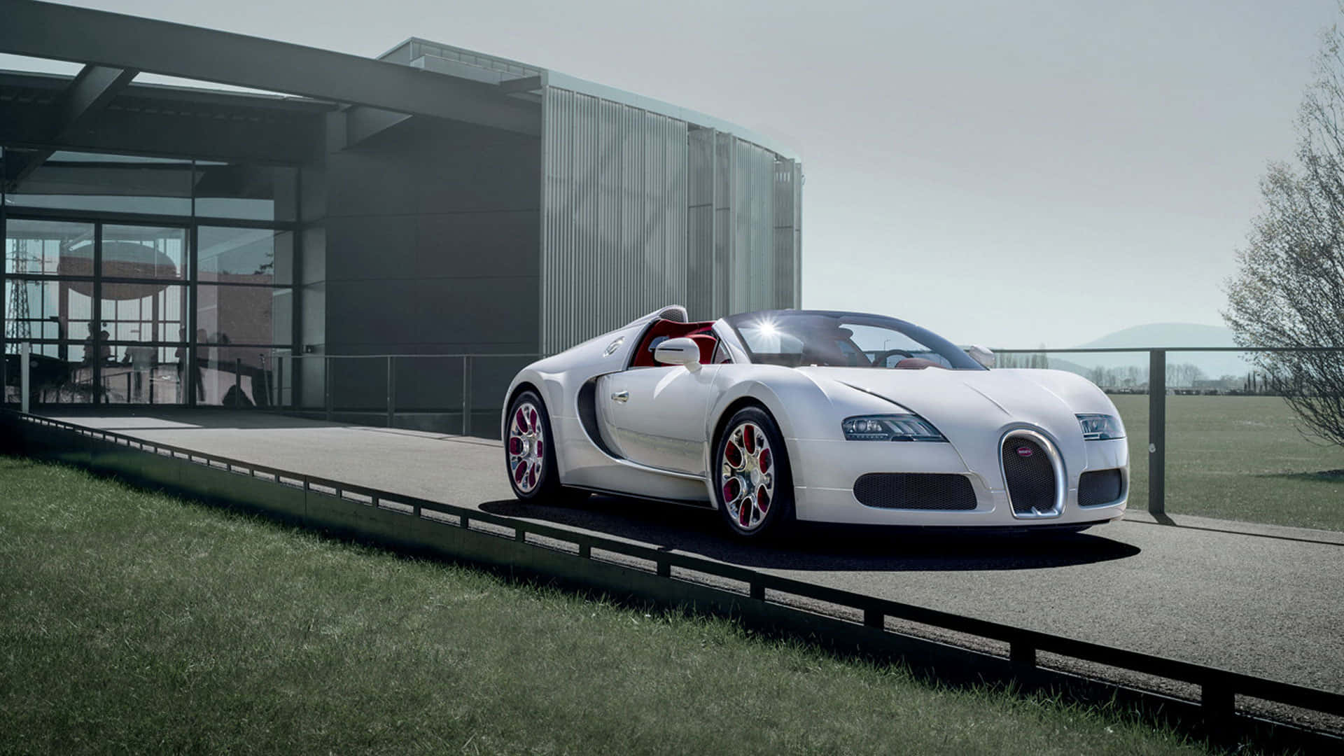 Iconicbeauty - Un Automóvil Bugatti Rojo Fondo de pantalla