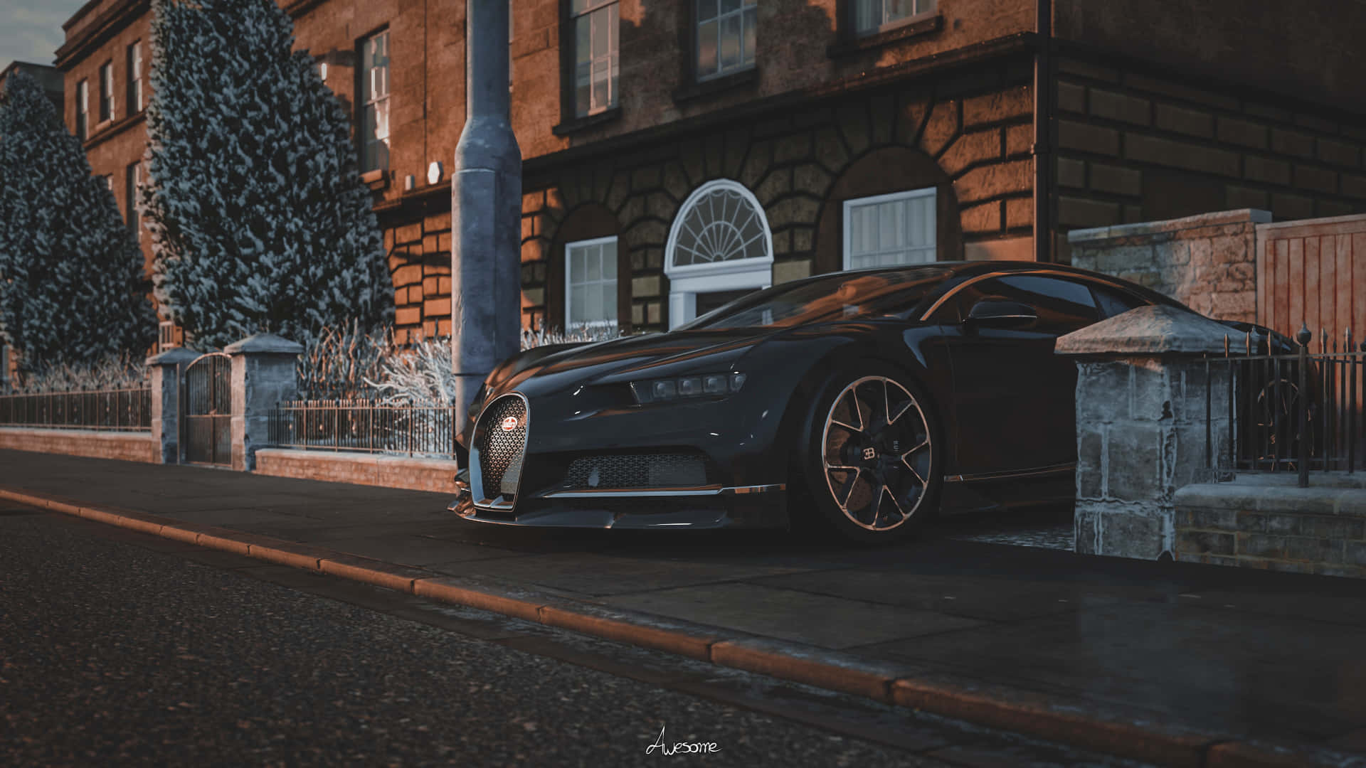 Sleek Bugatti Chiron in Motion Wallpaper
