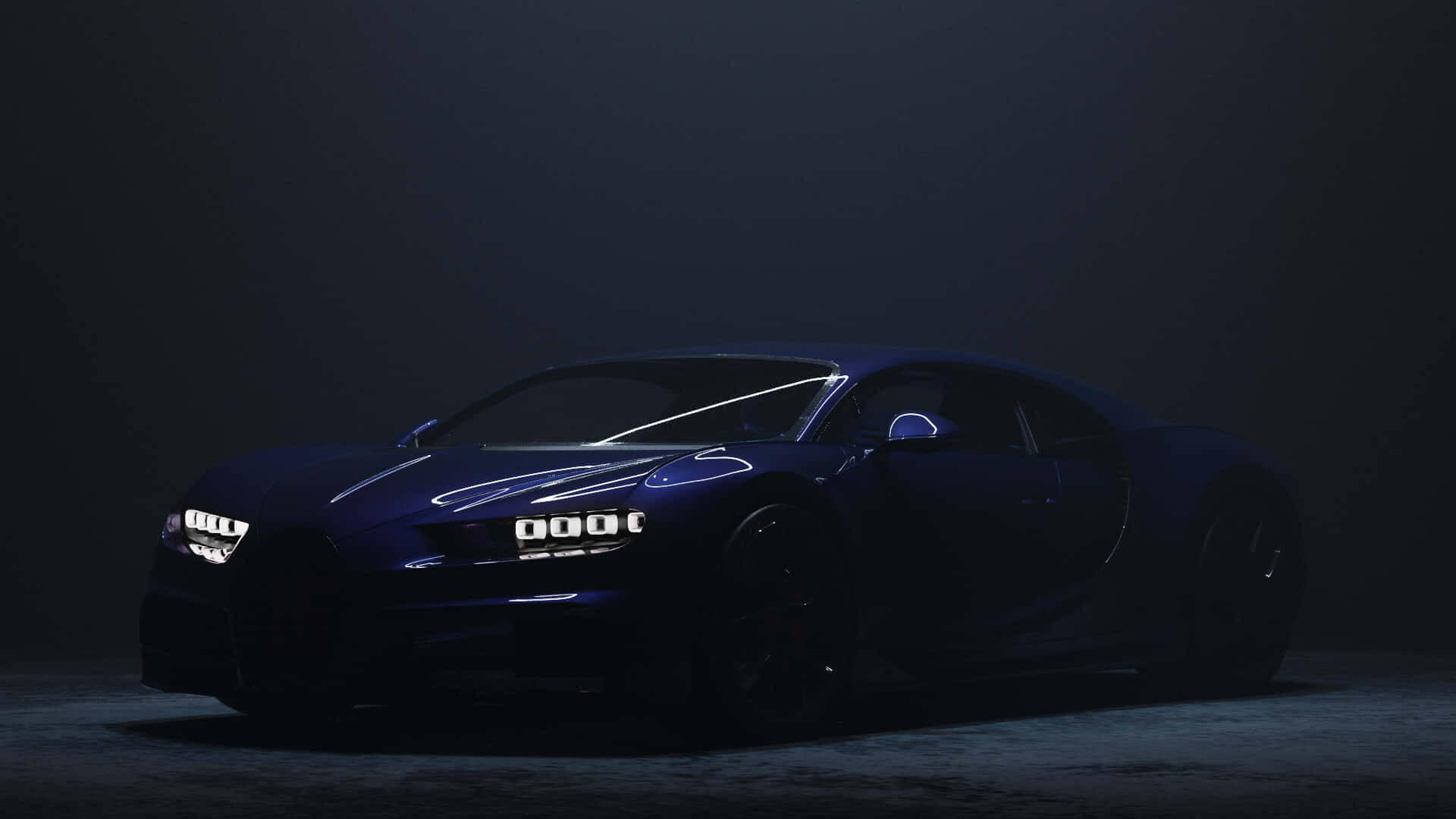 Bugatti Chiron Yang Menakjubkan Diparkir Di Bawah Langit Megah Wallpaper