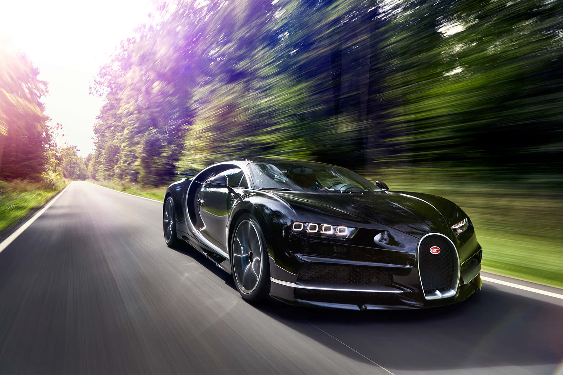 Sleek and Powerful Bugatti Chiron in Its Element Wallpaper
