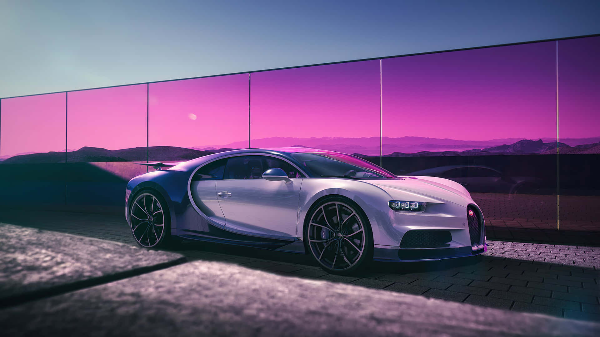 Sleek Bugatti Chiron on the Road Wallpaper