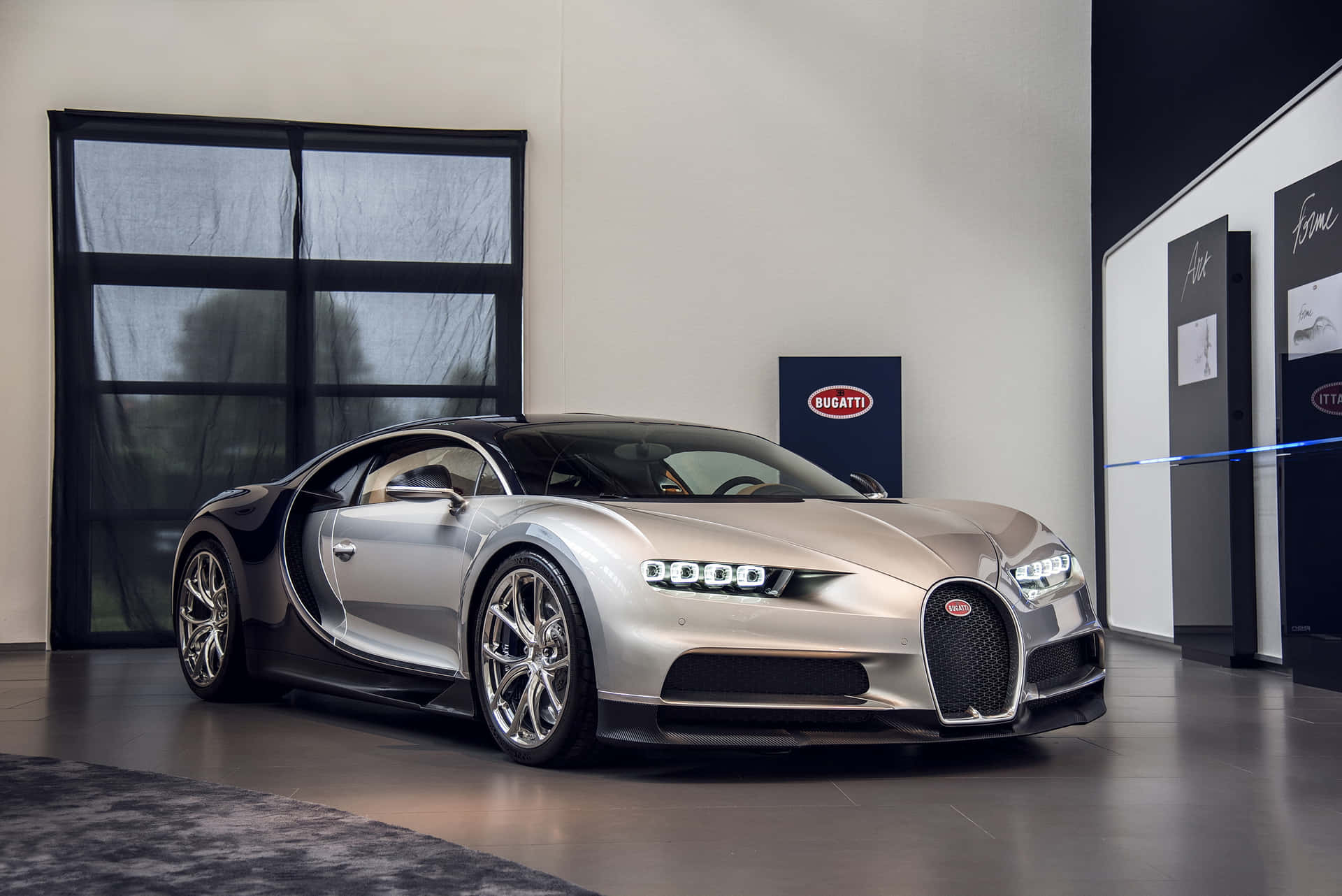 A stunning Bugatti Chiron unleashed on the open road Wallpaper