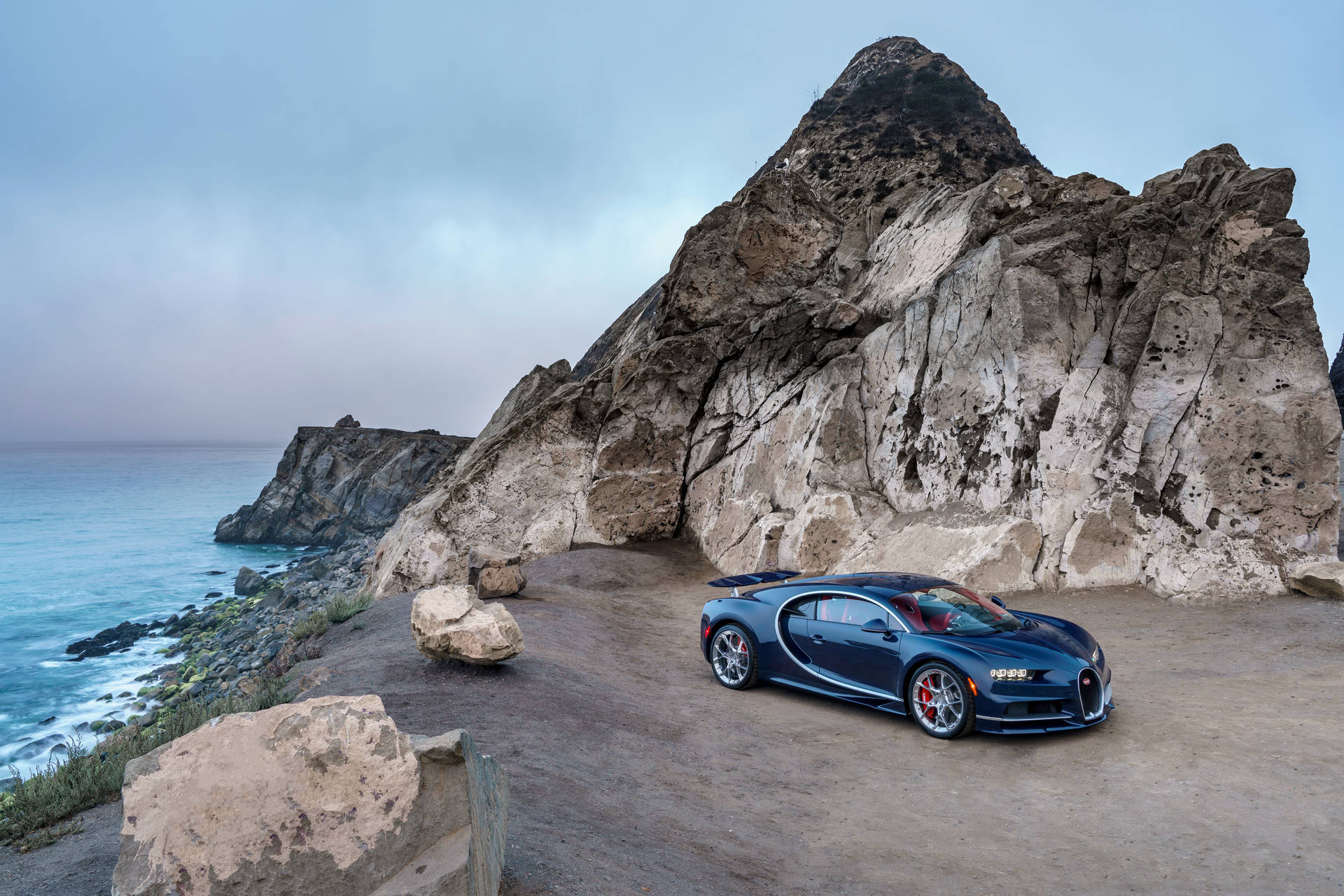 Bugatti Chiron On Seaside Wallpaper