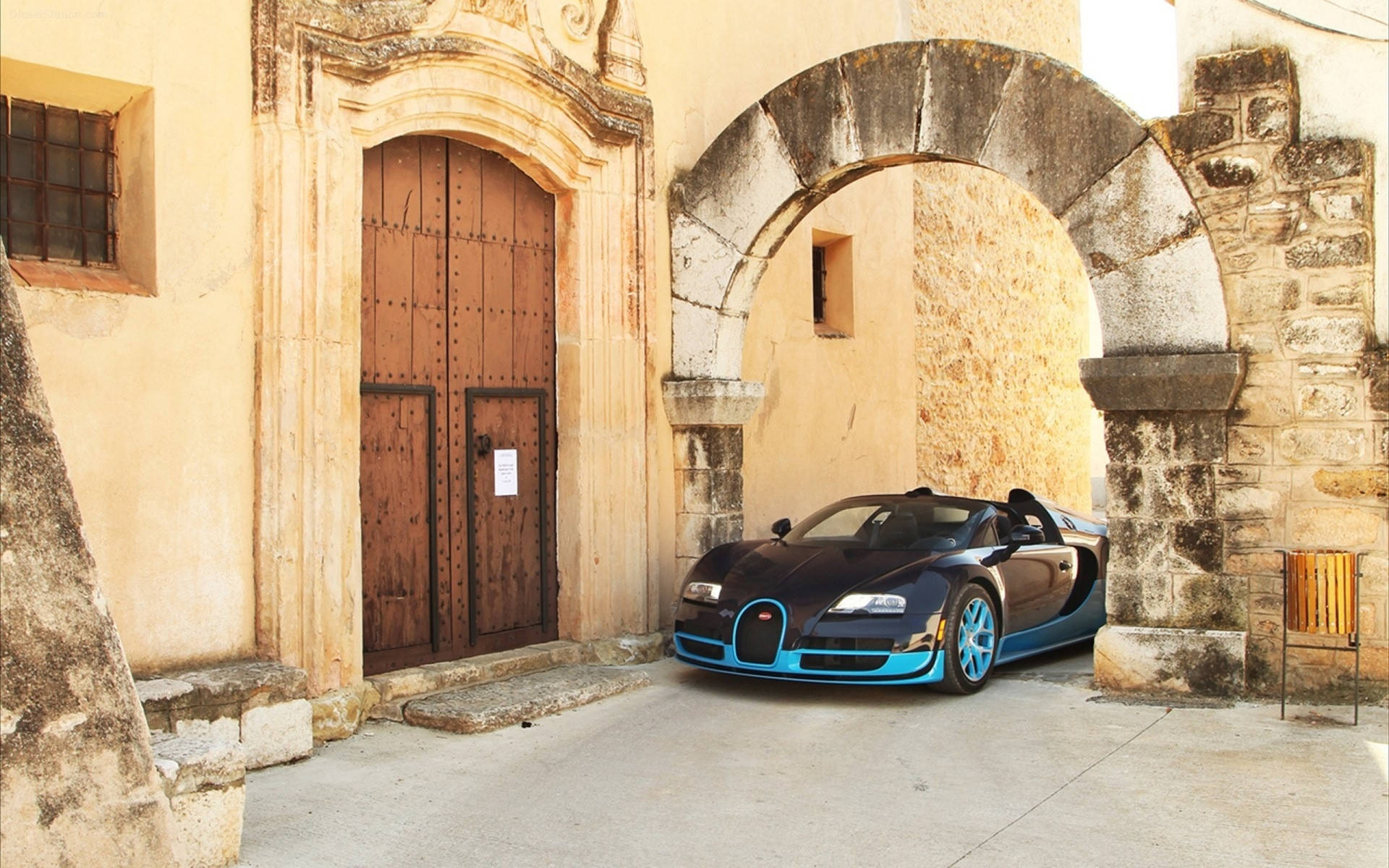 Bugatti I Gamle By Iphone Wallpaper