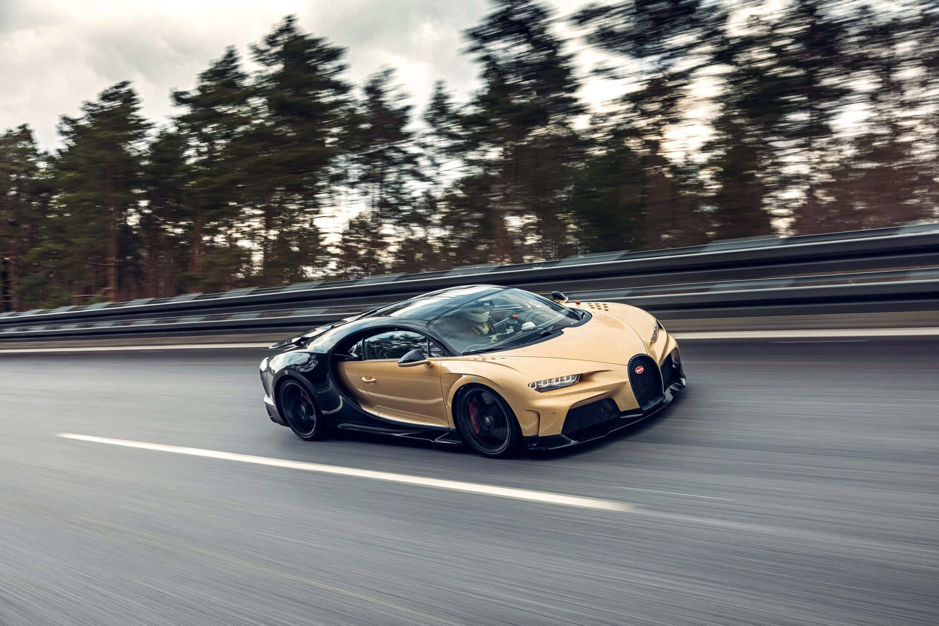 The Bugatti Chiron Is Driving Down The Road